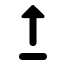 Black arrow pointing up above a small horizonal black line